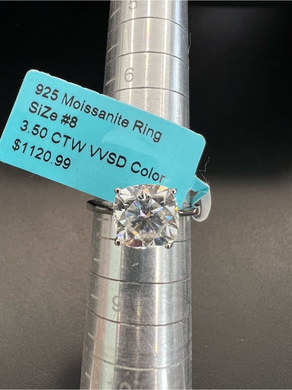 925 Sterling Silver Moissanite Solitaire Ring